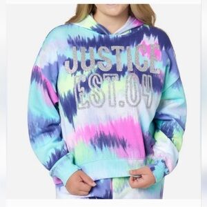Justice Colorful Tie-Dye Hoodie
